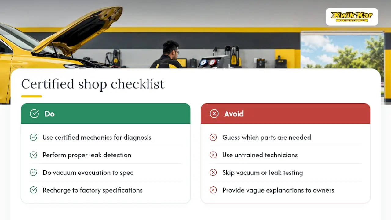 Why a Certified Local Shop Matters for AC Diagnosis — overview diagram