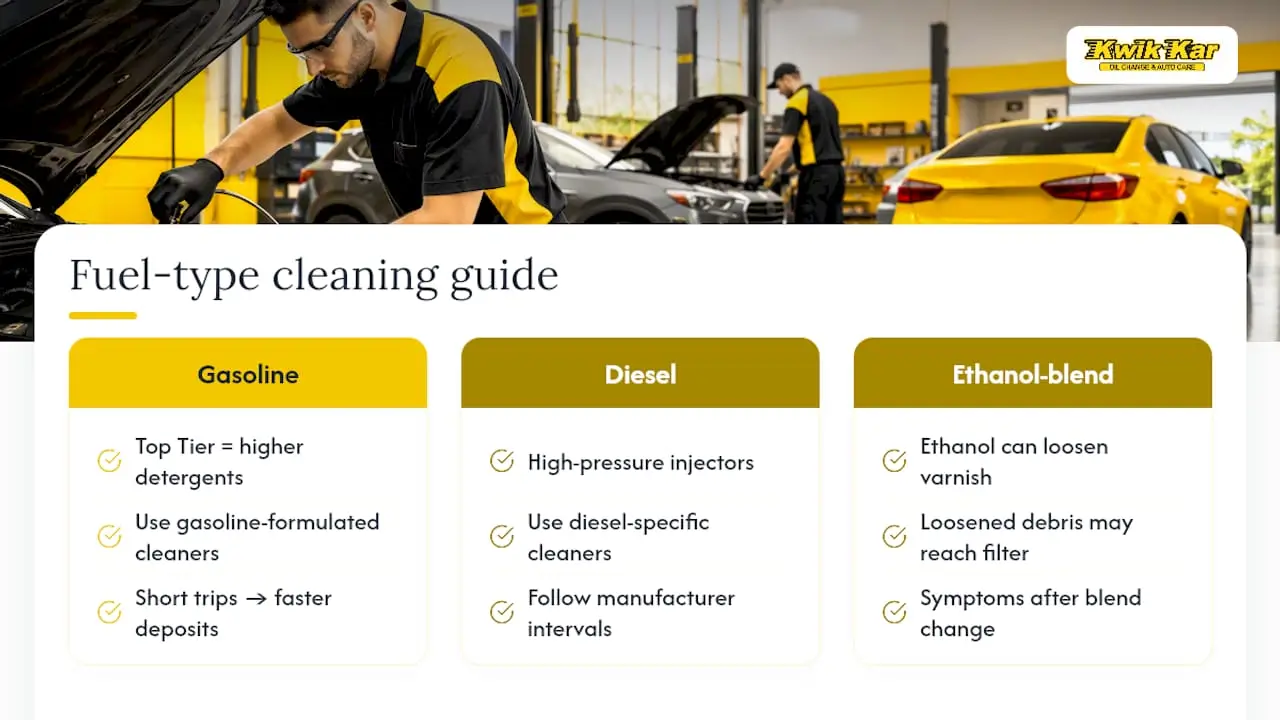 Comparison of gasoline diesel and ethanol fuel systems